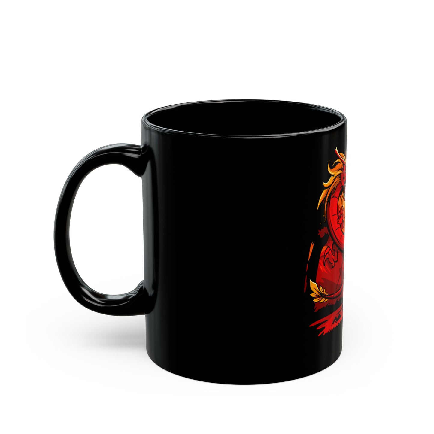 Mystical Dragon Black Mug - Perfect Gift for Fantasy Lovers, Unique Coffee Cup, Dragon Art Ceramic Mug, Ideal for Home or Office, Great for