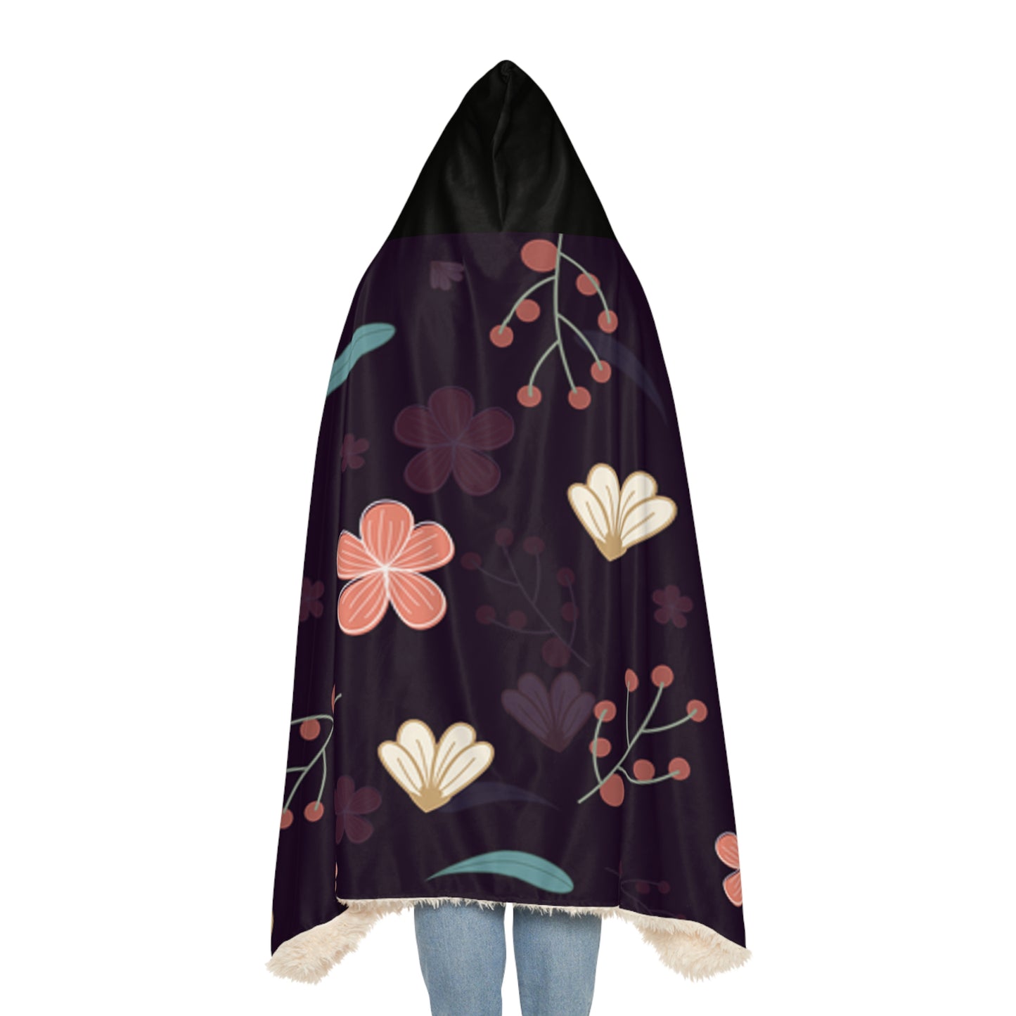 Cozy Floral Snuggle Hoodie Blanket | Soft Throw for Relaxation, Gifting, Home Decor, Movie Nights, and Cozy Celebrations