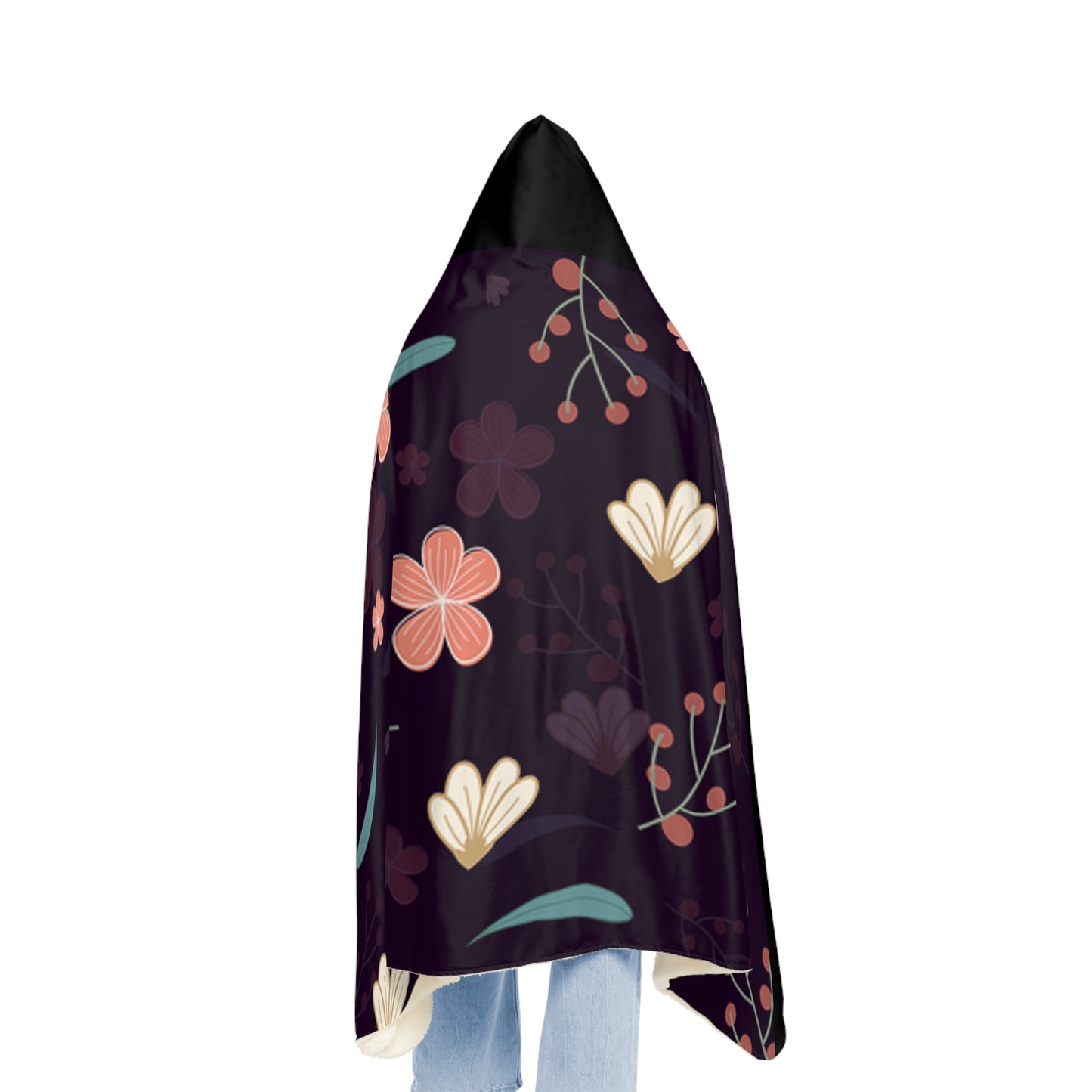 Cozy Floral Snuggle Hoodie Blanket | Soft Throw for Relaxation, Gifting, Home Decor, Movie Nights, and Cozy Celebrations