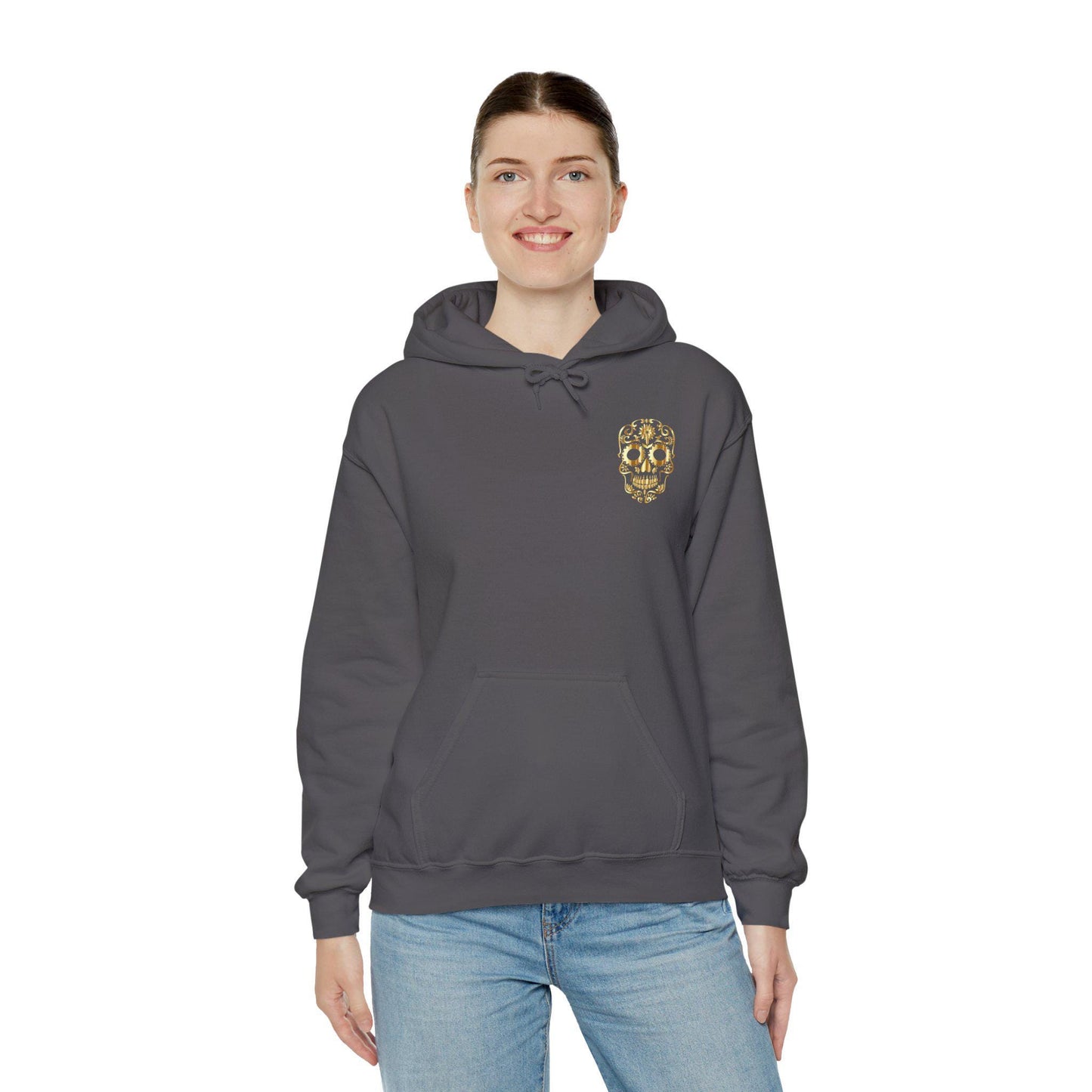 Boho Skull Hoodie, Unisex Heavy Blend Sweatshirt, Cozy Casual Wear, Fall Fashion, Unique Gift for Him or Her
