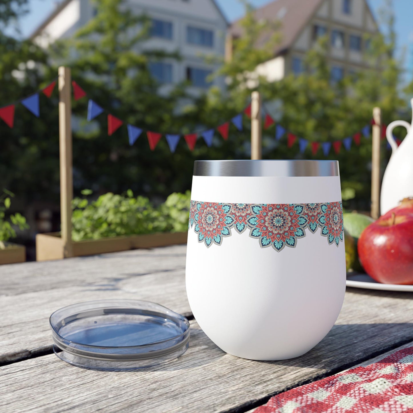 Insulated Copper Travel Mug with Floral Design, Perfect for Coffee, Tea, Gifts, Camping, Winter, Outdoor Adventures, Home Decor