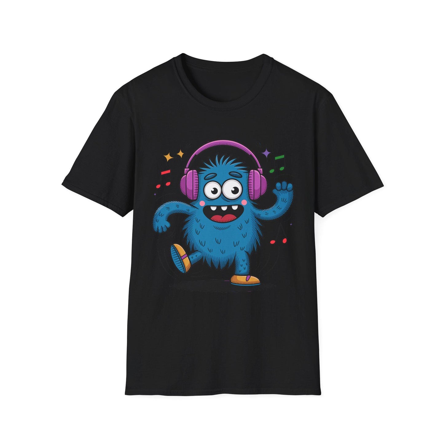 Dancing Monster Music T-Shirt - Fun Graphic Tee for Kids and Adults, Perfect Gift for Music Lovers, Parties, or Casual Wear