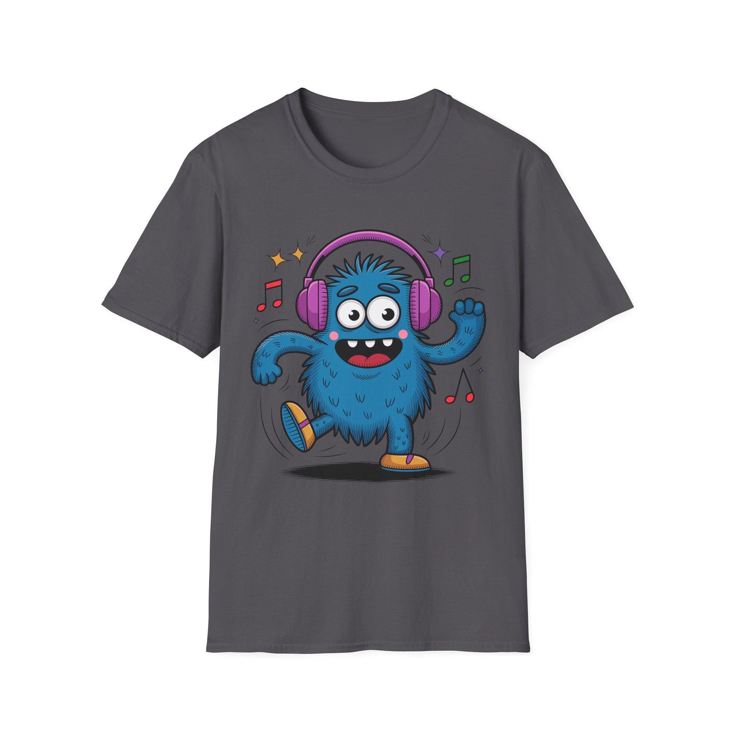 Dancing Monster Music T-Shirt - Fun Graphic Tee for Kids and Adults, Perfect Gift for Music Lovers, Parties, or Casual Wear