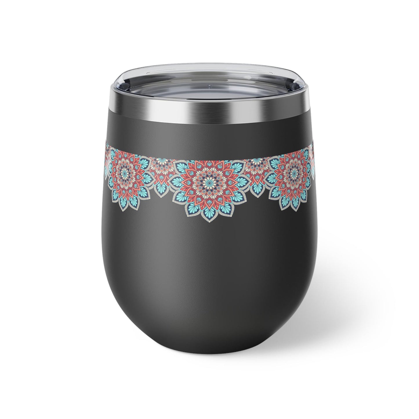 Insulated Copper Travel Mug with Floral Design, Perfect for Coffee, Tea, Gifts, Camping, Winter, Outdoor Adventures, Home Decor