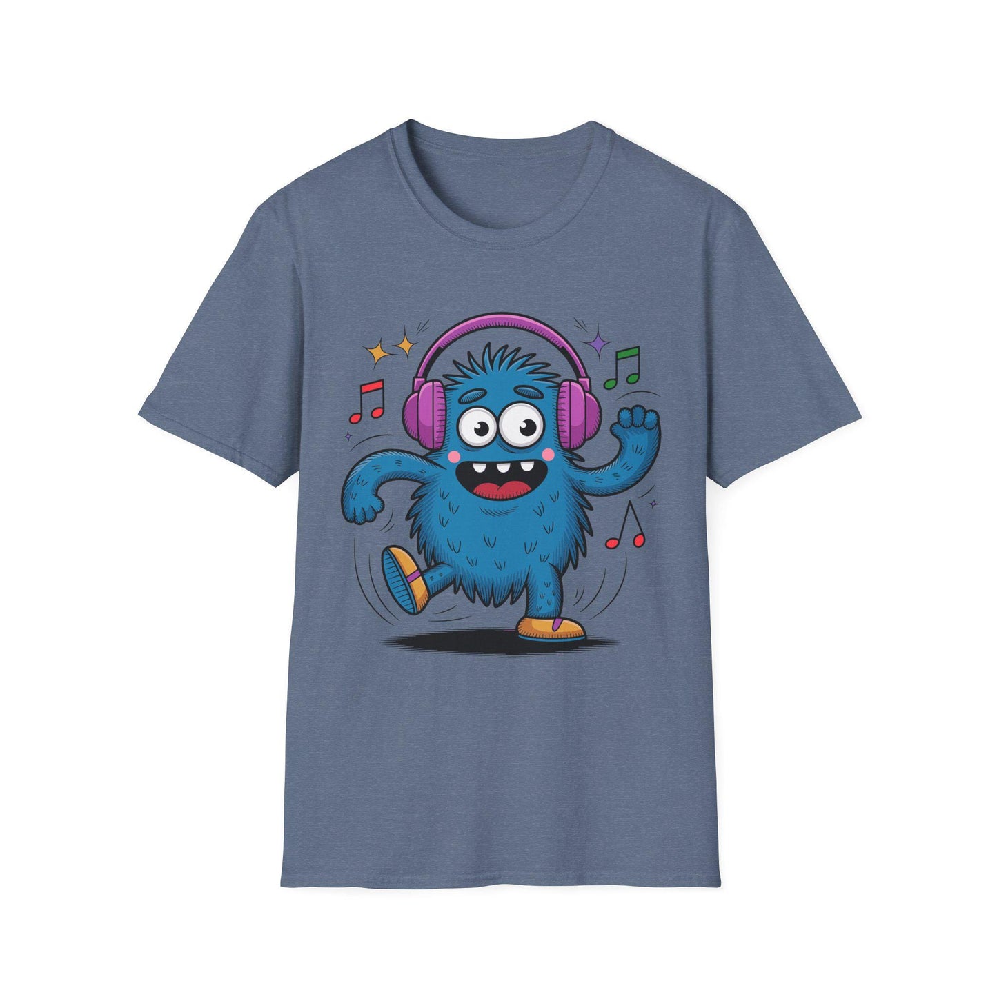 Dancing Monster Music T-Shirt - Fun Graphic Tee for Kids and Adults, Perfect Gift for Music Lovers, Parties, or Casual Wear