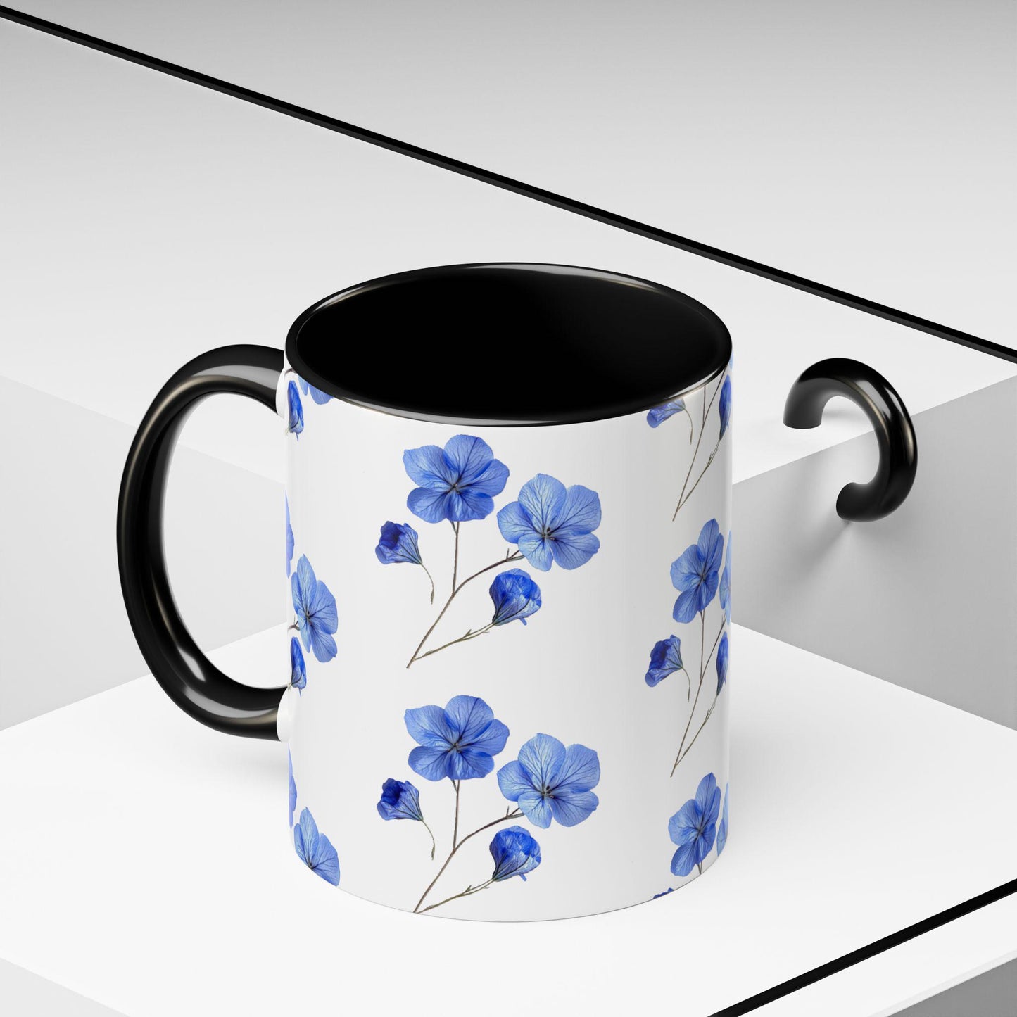 Blooming Blue Floral Coffee Mug for Nature Lovers, Gift for Her, Flower Mug, Home Decor, Housewarming Gift, Cute Tea Cup