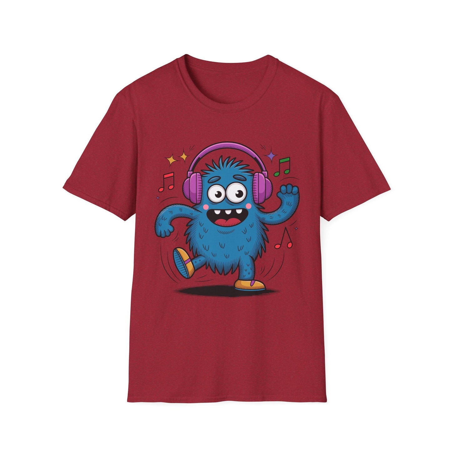 Dancing Monster Music T-Shirt - Fun Graphic Tee for Kids and Adults, Perfect Gift for Music Lovers, Parties, or Casual Wear