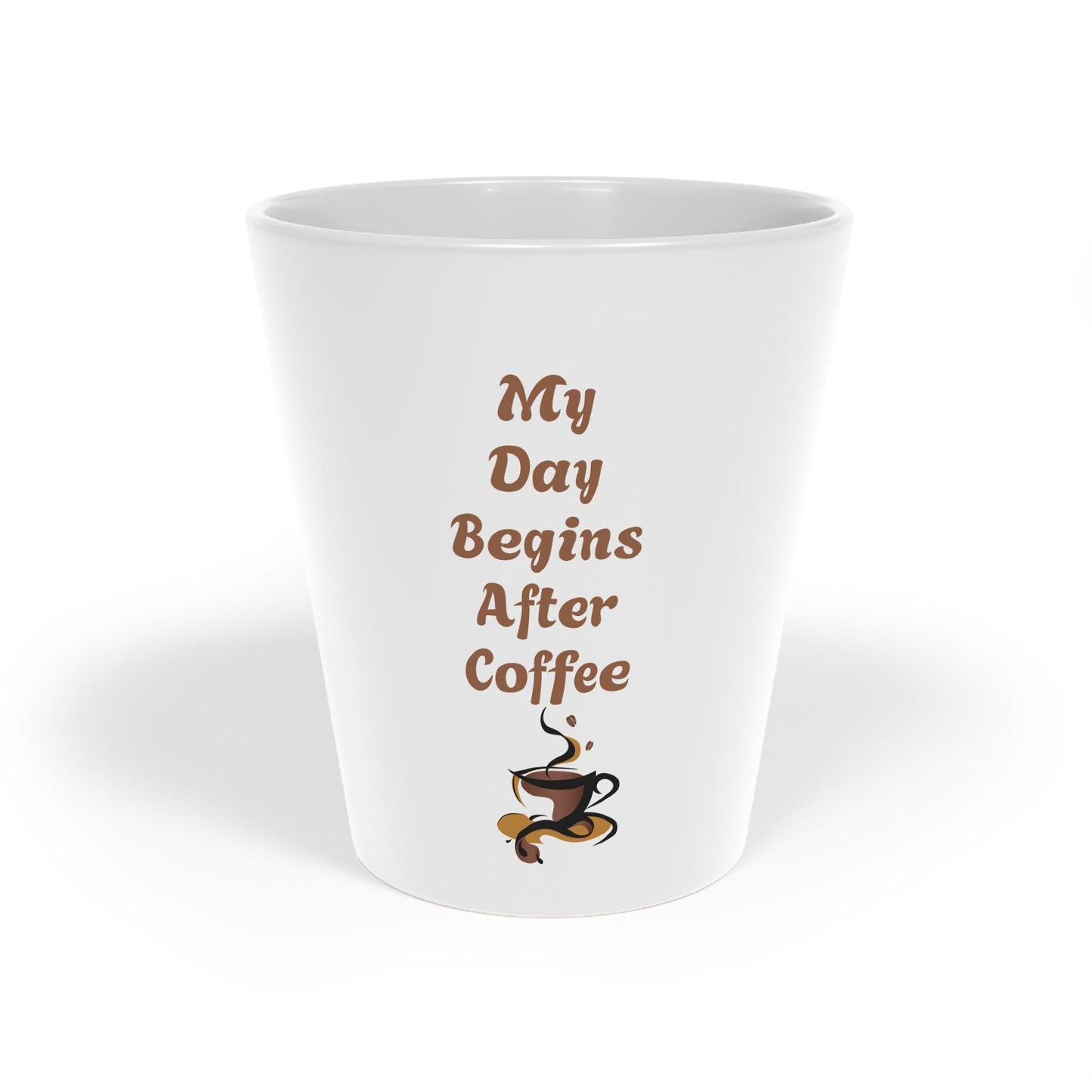Inspirational Coffee Mug - My Day Begins After Coffee, 12oz Latte Mug for Coffee Lovers, Unique Gift for Tea Enthusiasts, Home & Office