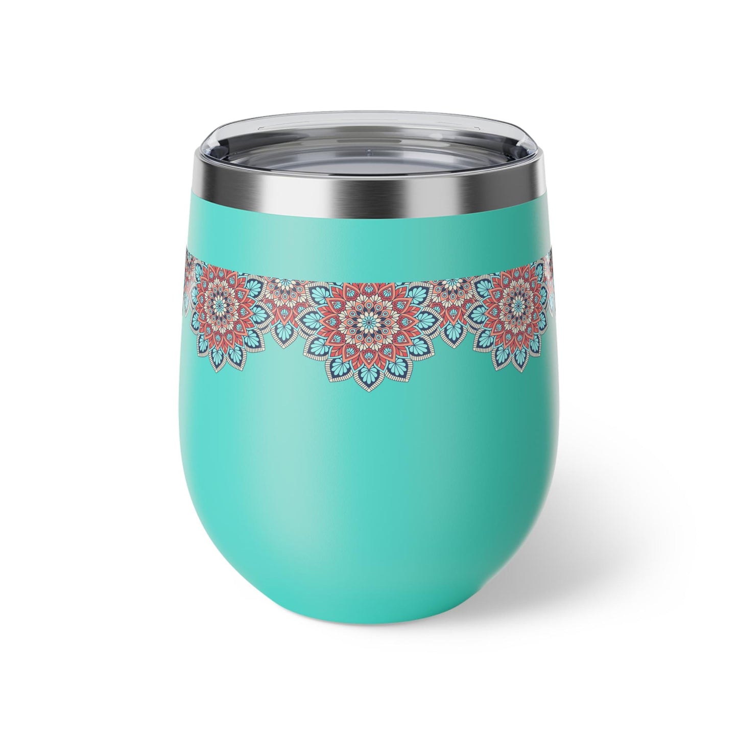 Insulated Copper Travel Mug with Floral Design, Perfect for Coffee, Tea, Gifts, Camping, Winter, Outdoor Adventures, Home Decor