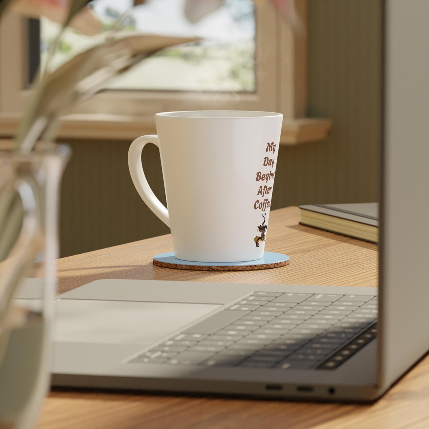 Inspirational Coffee Mug - My Day Begins After Coffee, 12oz Latte Mug for Coffee Lovers, Unique Gift for Tea Enthusiasts, Home & Office