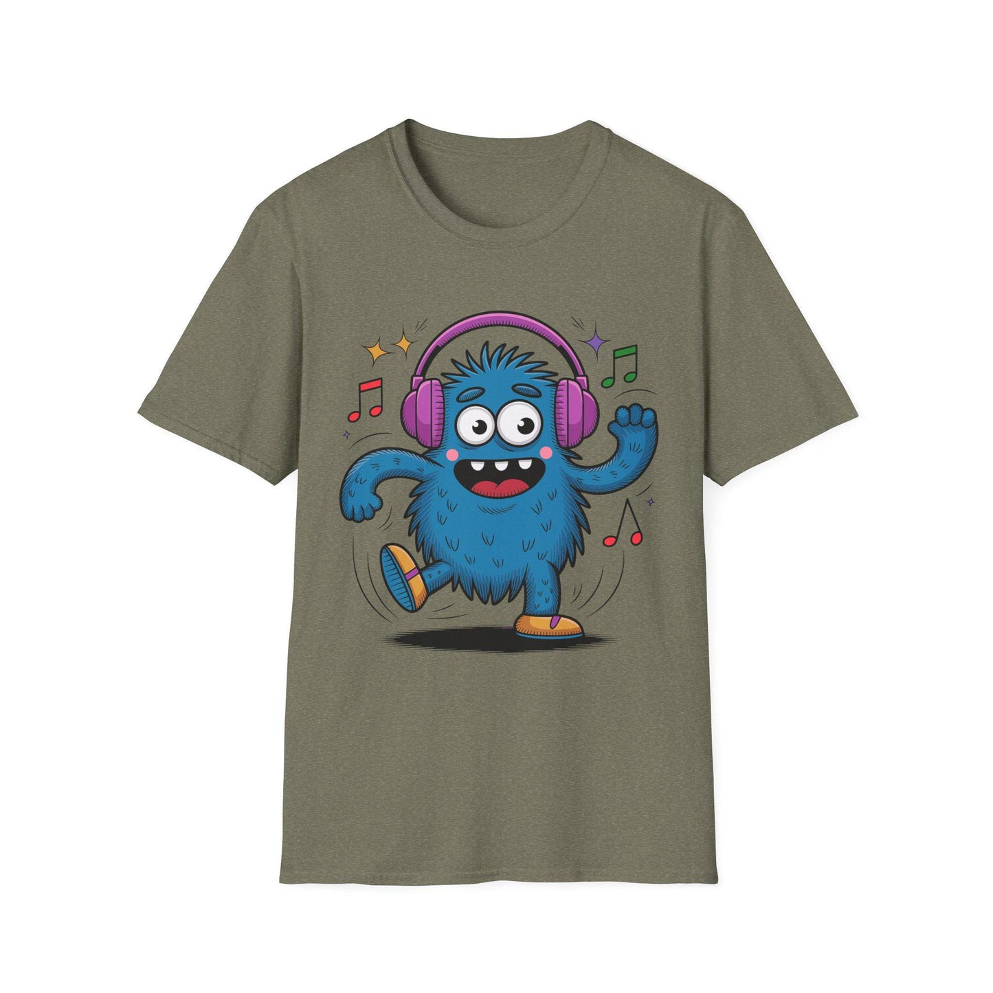 Dancing Monster Music T-Shirt - Fun Graphic Tee for Kids and Adults, Perfect Gift for Music Lovers, Parties, or Casual Wear