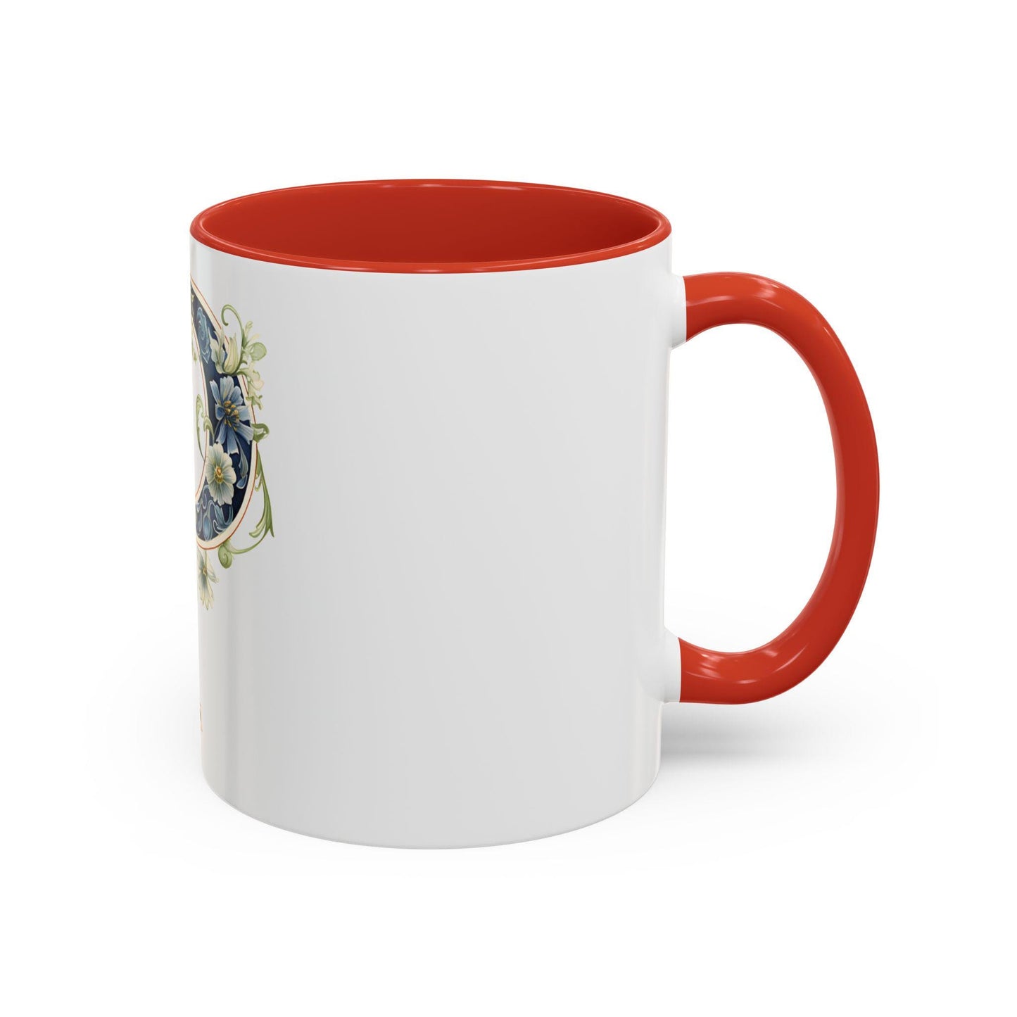 Floral Initial P Coffee Mug, Personalized Gift, Home Decor, Customizable, Birthday, Wedding