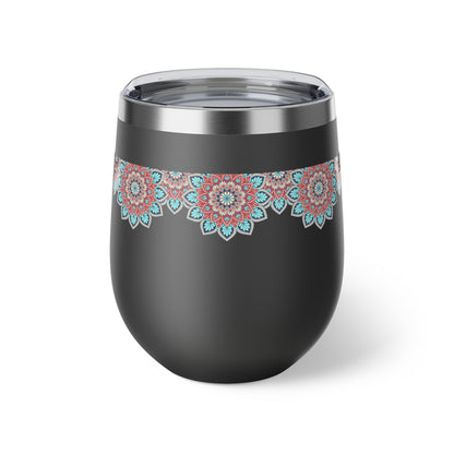 Insulated Copper Travel Mug with Floral Design, Perfect for Coffee, Tea, Gifts, Camping, Winter, Outdoor Adventures, Home Decor