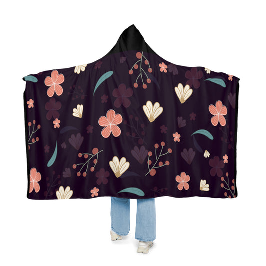 Cozy Floral Snuggle Hoodie Blanket | Soft Throw for Relaxation, Gifting, Home Decor, Movie Nights, and Cozy Celebrations