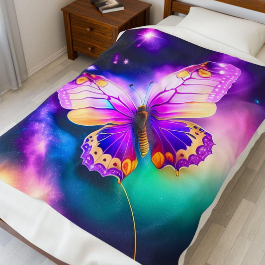 Colorful Butterfly Velveteen Plush Blanket, Soft Throw for Cozy Nights, Perfect for Gifting, Home Decor, and Celebrations