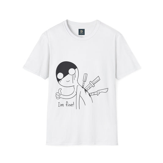 Funny Unisex T-Shirt, I'm Fine Tee, Casual Gift for Him and Her, Humor Shirt, Birthday or Holiday Apparel