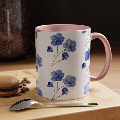 Blooming Blue Floral Coffee Mug for Nature Lovers, Gift for Her, Flower Mug, Home Decor, Housewarming Gift, Cute Tea Cup