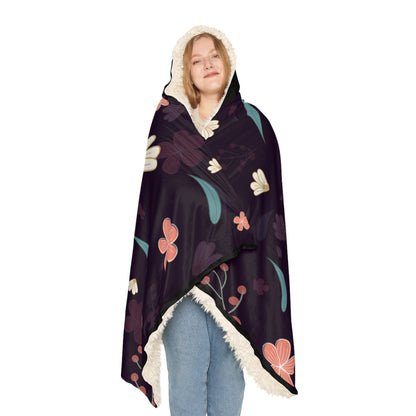 Cozy Floral Snuggle Hoodie Blanket | Soft Throw for Relaxation, Gifting, Home Decor, Movie Nights, and Cozy Celebrations