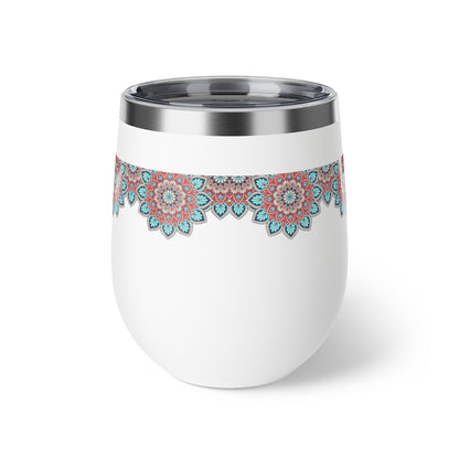 Insulated Copper Travel Mug with Floral Design, Perfect for Coffee, Tea, Gifts, Camping, Winter, Outdoor Adventures, Home Decor