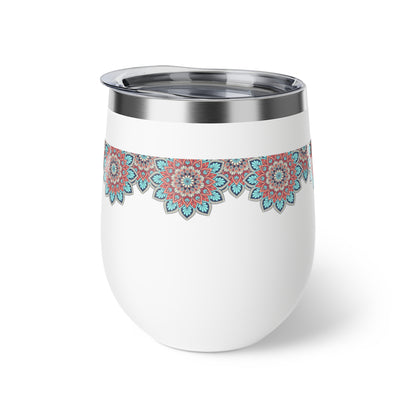 Insulated Copper Travel Mug with Floral Design, Perfect for Coffee, Tea, Gifts, Camping, Winter, Outdoor Adventures, Home Decor