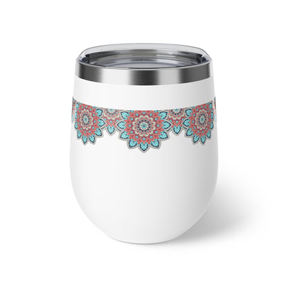 Insulated Copper Travel Mug with Floral Design, Perfect for Coffee, Tea, Gifts, Camping, Winter, Outdoor Adventures, Home Decor