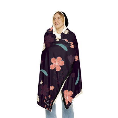 Cozy Floral Snuggle Hoodie Blanket | Soft Throw for Relaxation, Gifting, Home Decor, Movie Nights, and Cozy Celebrations
