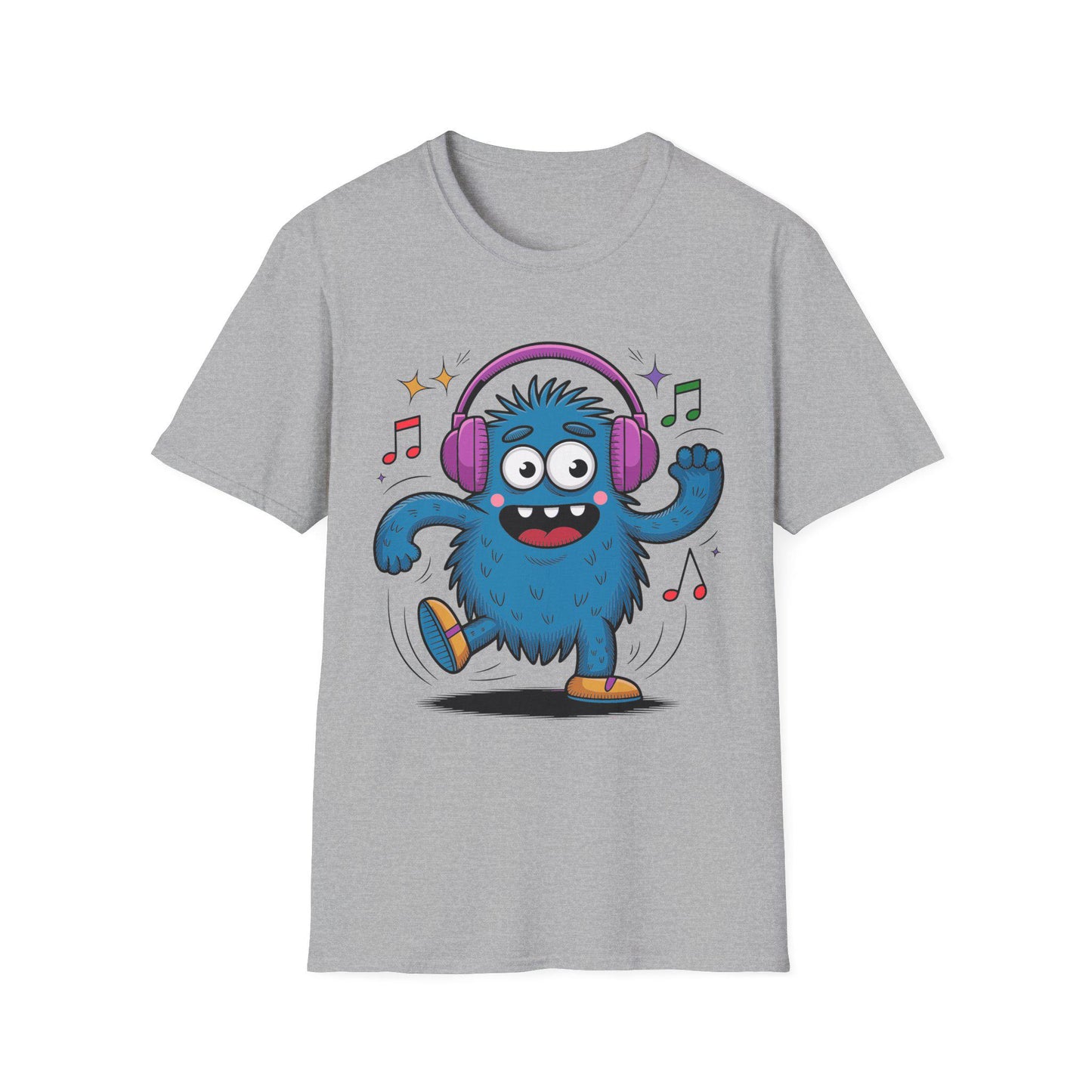 Dancing Monster Music T-Shirt - Fun Graphic Tee for Kids and Adults, Perfect Gift for Music Lovers, Parties, or Casual Wear