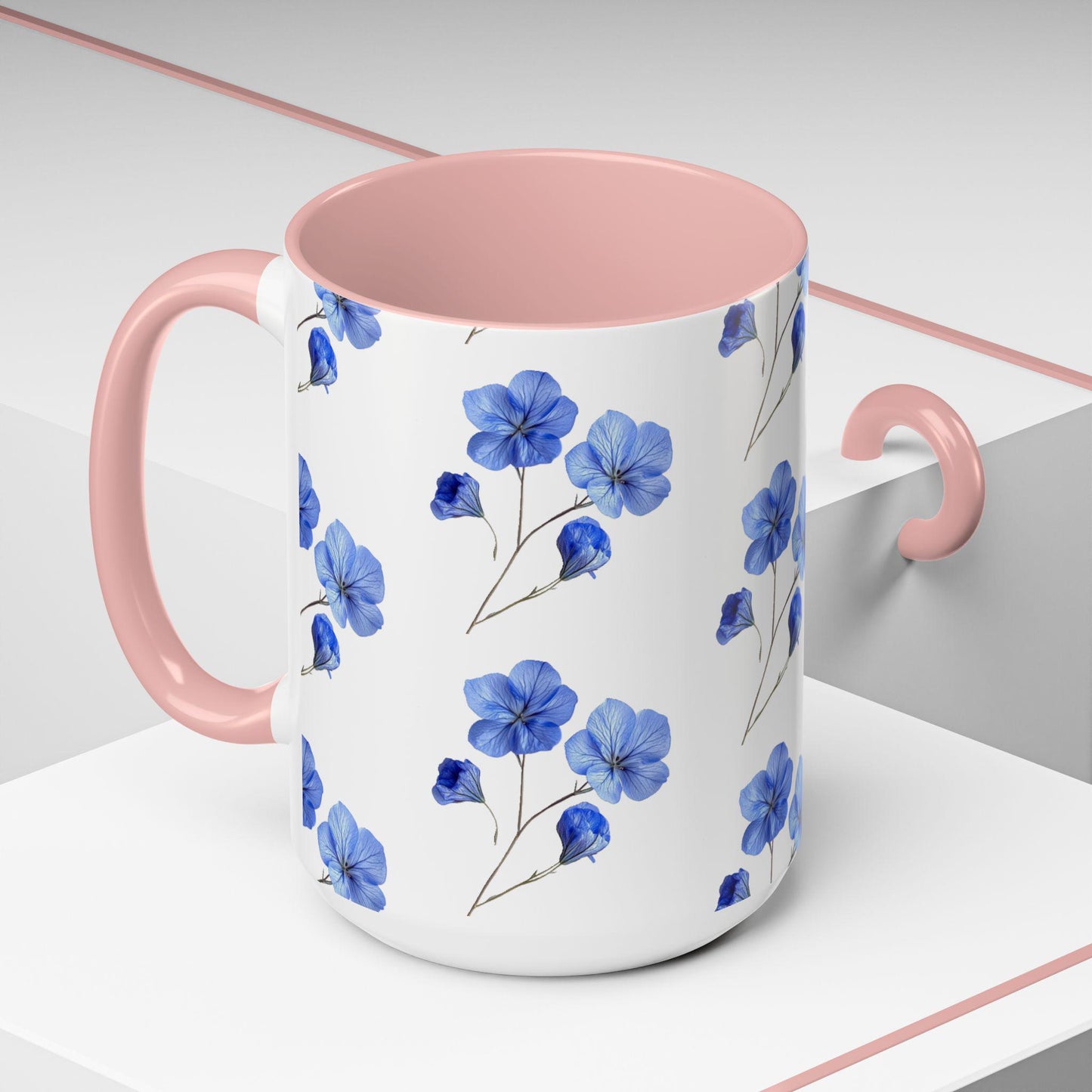 Blooming Blue Floral Coffee Mug for Nature Lovers, Gift for Her, Flower Mug, Home Decor, Housewarming Gift, Cute Tea Cup