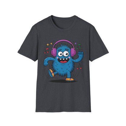 Dancing Monster Music T-Shirt - Fun Graphic Tee for Kids and Adults, Perfect Gift for Music Lovers, Parties, or Casual Wear