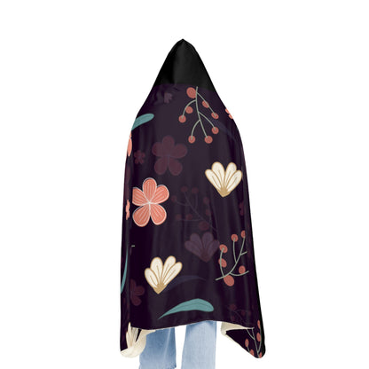 Cozy Floral Snuggle Hoodie Blanket | Soft Throw for Relaxation, Gifting, Home Decor, Movie Nights, and Cozy Celebrations