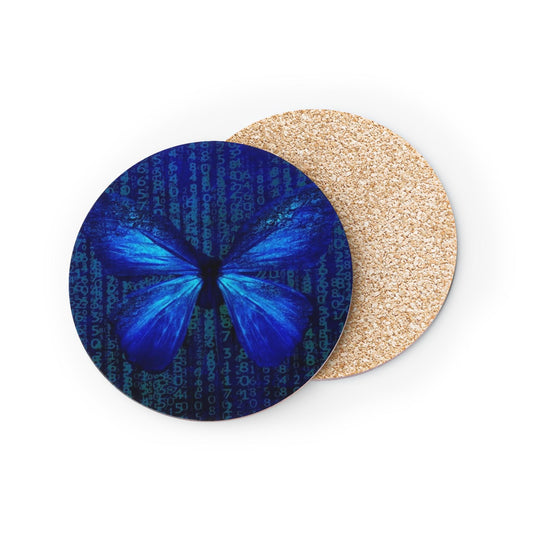 Blue Butterfly Coasters | Unique Drinkware Accessories for Home Decor, Gift for Her, Nature Lover, Housewarming, Eco-Friendly