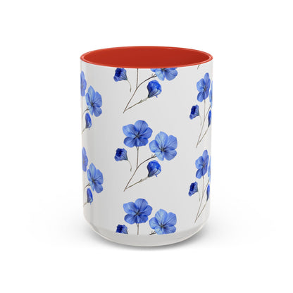 Blooming Blue Floral Coffee Mug for Nature Lovers, Gift for Her, Flower Mug, Home Decor, Housewarming Gift, Cute Tea Cup
