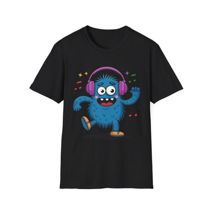 Dancing Monster Music T-Shirt - Fun Graphic Tee for Kids and Adults, Perfect Gift for Music Lovers, Parties, or Casual Wear