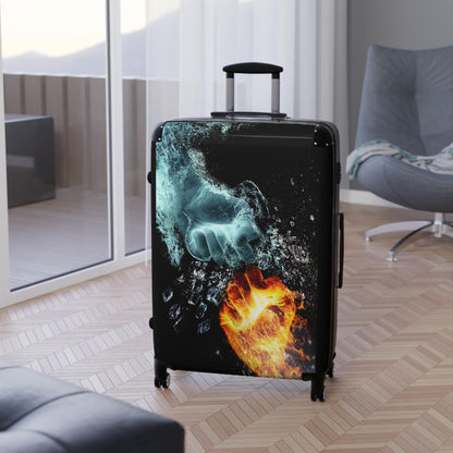 Fire and Ice Suitcase - Unique Travel Luggage, Stylish Spinner, Adventure Gear, Gift for Travelers, Vacation Essentials