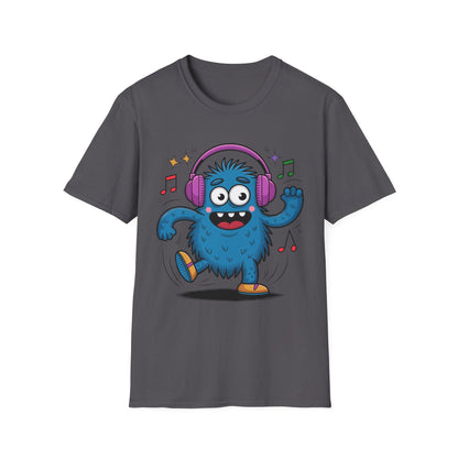 Dancing Monster Music T-Shirt - Fun Graphic Tee for Kids and Adults, Perfect Gift for Music Lovers, Parties, or Casual Wear