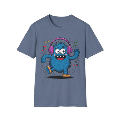 Dancing Monster Music T-Shirt - Fun Graphic Tee for Kids and Adults, Perfect Gift for Music Lovers, Parties, or Casual Wear