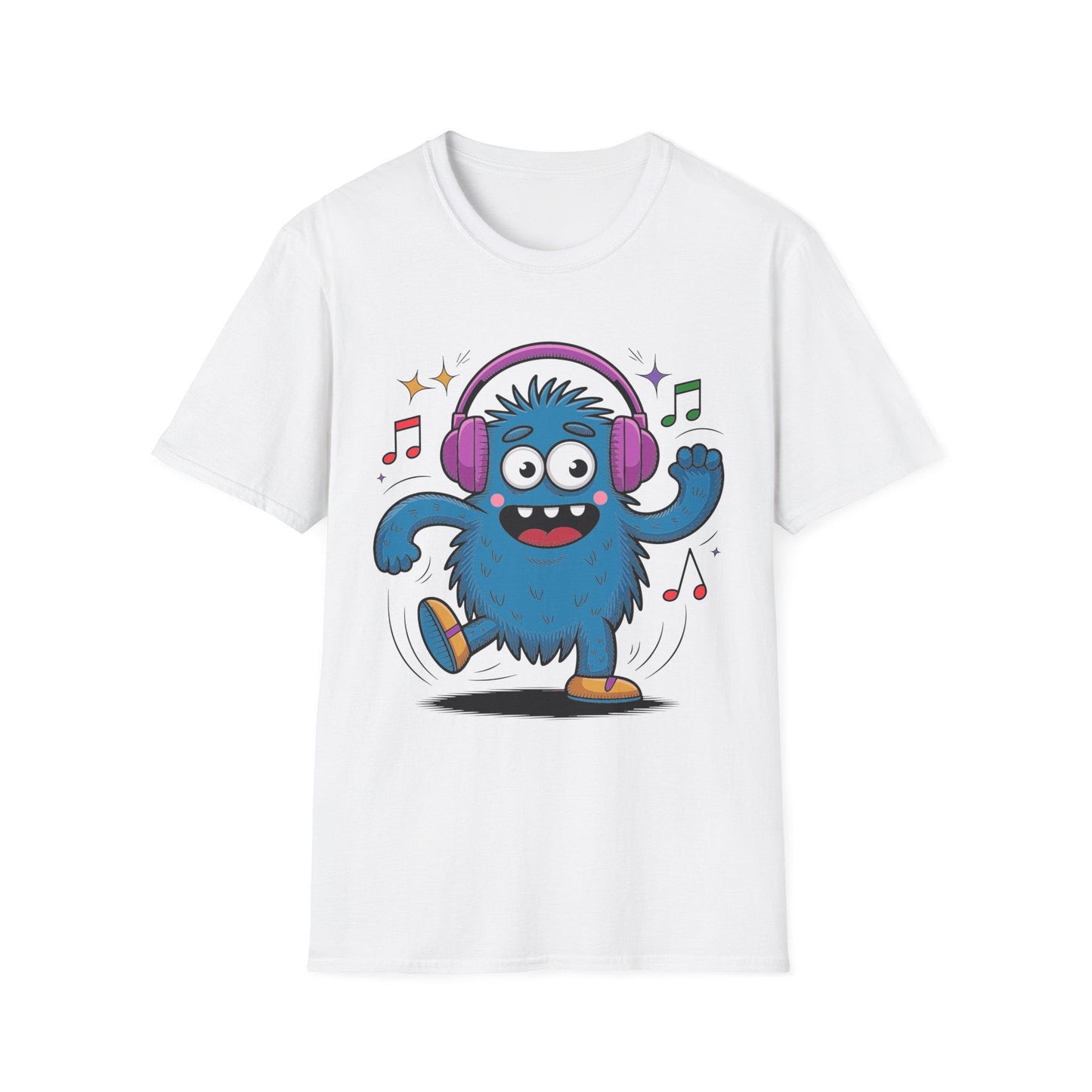 Dancing Monster Music T-Shirt - Fun Graphic Tee for Kids and Adults, Perfect Gift for Music Lovers, Parties, or Casual Wear