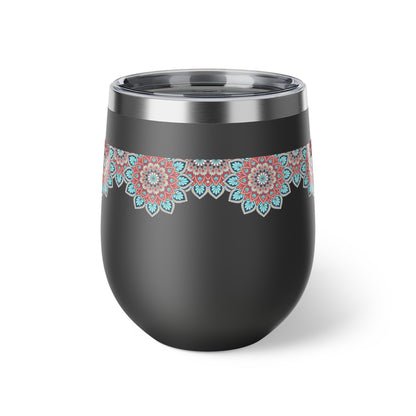 Insulated Copper Travel Mug with Floral Design, Perfect for Coffee, Tea, Gifts, Camping, Winter, Outdoor Adventures, Home Decor