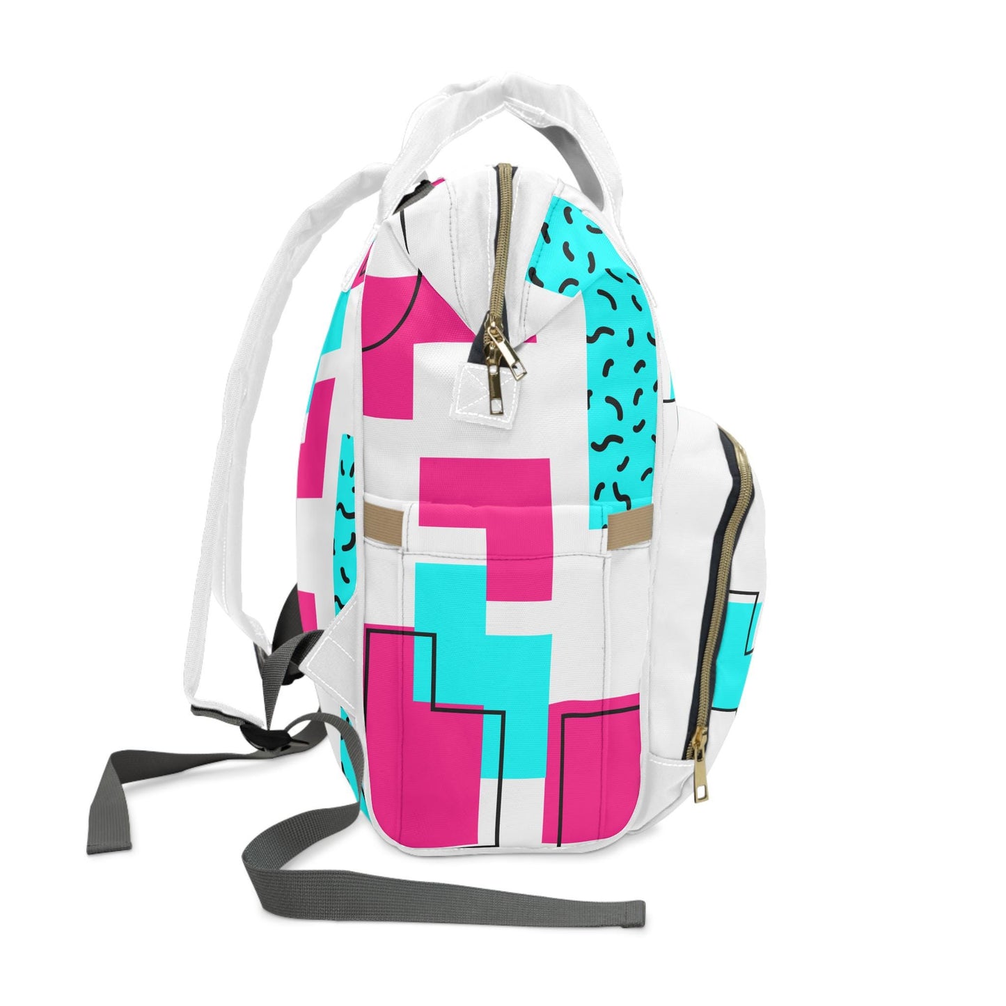 Colorful Multifunctional Diaper Backpack | Stylish Baby Bag, Modern Diaper Bag, Trendy Backpack for New Parents, Multi-use Travel Bag, [...]