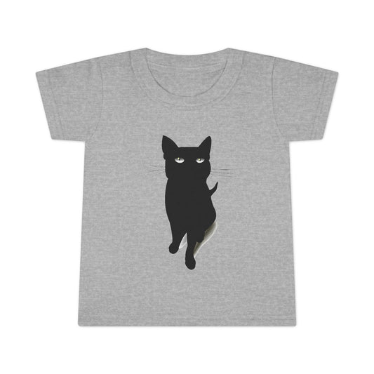Cute Black Cat Toddler T-Shirt, Pet Lover Gift, Kids Cat Tee, Halloween Outfit, Animal Themed Clothing