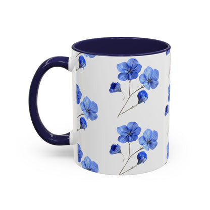 Blooming Blue Floral Coffee Mug for Nature Lovers, Gift for Her, Flower Mug, Home Decor, Housewarming Gift, Cute Tea Cup
