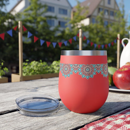 Insulated Copper Travel Mug with Floral Design, Perfect for Coffee, Tea, Gifts, Camping, Winter, Outdoor Adventures, Home Decor