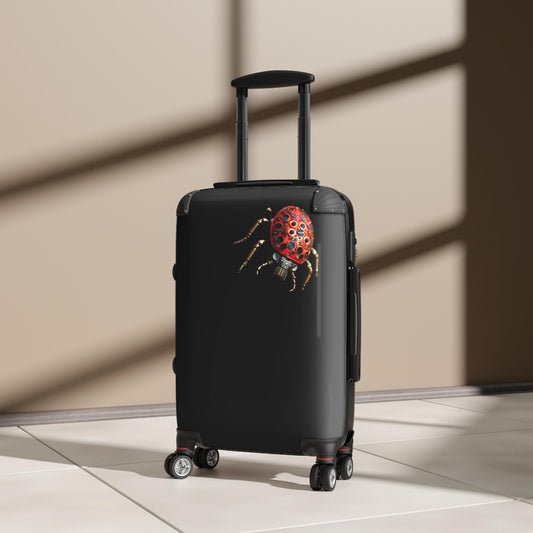 Premium Ladybug Suitcase, Travel Luggage, Unique Travel Gear, Bug Pattern Luggage, Cute Suitcase for Kids, adults, Bug Lover's Bags