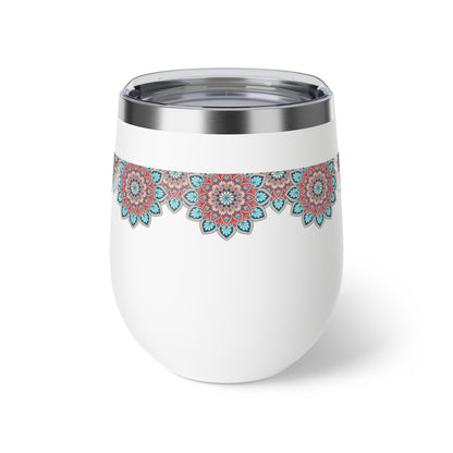 Insulated Copper Travel Mug with Floral Design, Perfect for Coffee, Tea, Gifts, Camping, Winter, Outdoor Adventures, Home Decor