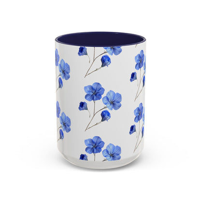 Blooming Blue Floral Coffee Mug for Nature Lovers, Gift for Her, Flower Mug, Home Decor, Housewarming Gift, Cute Tea Cup