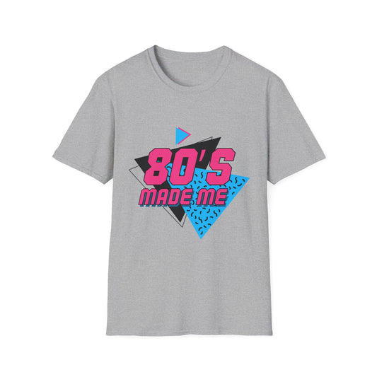 80's Made Me Unisex Softstyle T-Shirt | Retro Vintage Tee, Nostalgic Gift, Party Wear, Throwback Shirt, 80s Fashion Merch