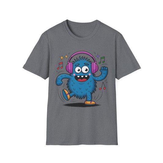 Dancing Monster Music T-Shirt - Fun Graphic Tee for Kids and Adults, Perfect Gift for Music Lovers, Parties, or Casual Wear