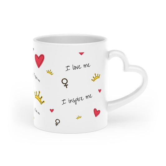 Heart-Shaped Mug, Self-Love Quote Mug, Inspirational Coffee Cup, Cute Gift for Valentine Day, Birthday, Friends, Motivational Decor
