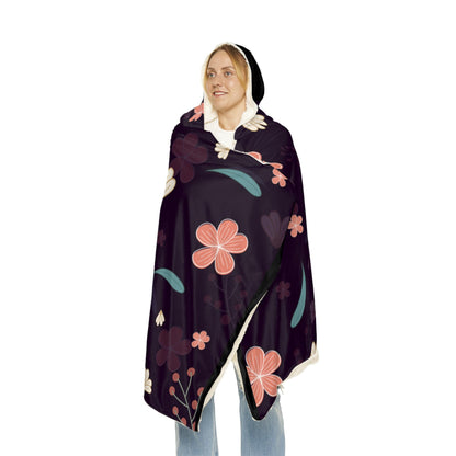 Cozy Floral Snuggle Hoodie Blanket | Soft Throw for Relaxation, Gifting, Home Decor, Movie Nights, and Cozy Celebrations