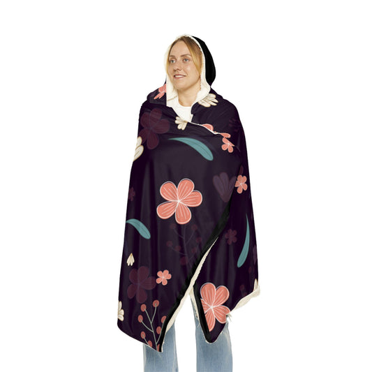 Cozy Floral Snuggle Hoodie Blanket | Soft Throw for Relaxation, Gifting, Home Decor, Movie Nights, and Cozy Celebrations